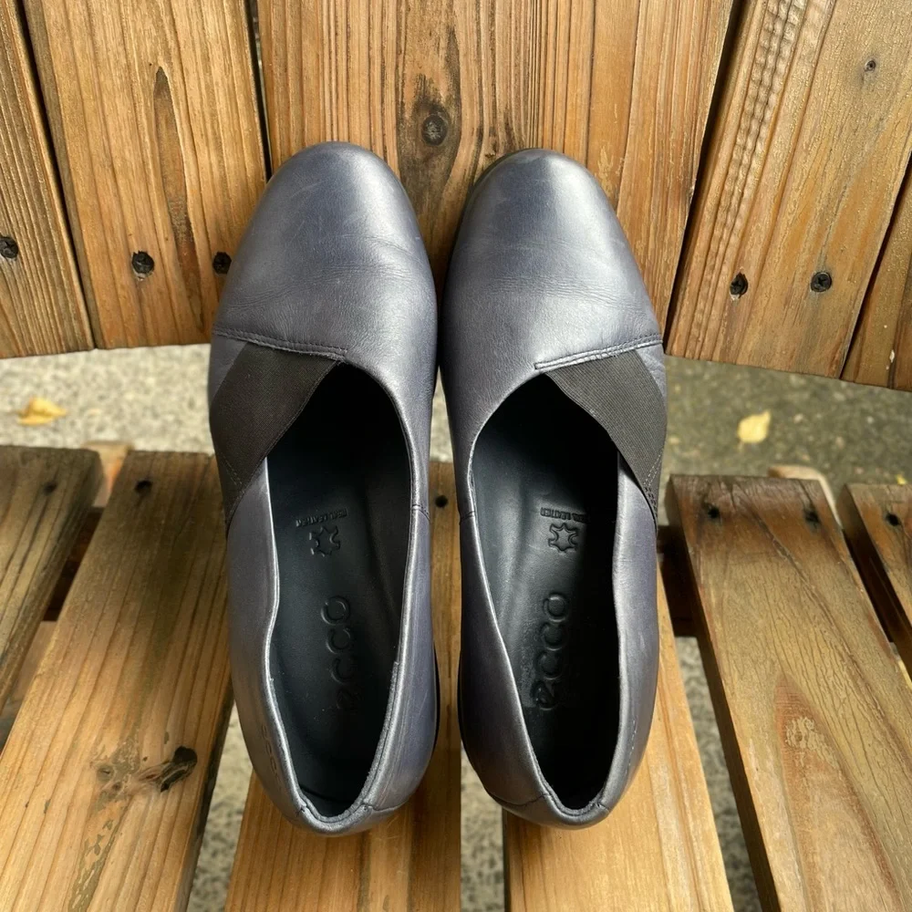 ECCO Felicia Wedge Loafer Women’s Size EUR 36 Leather Elastic Strap Slip On Shoe